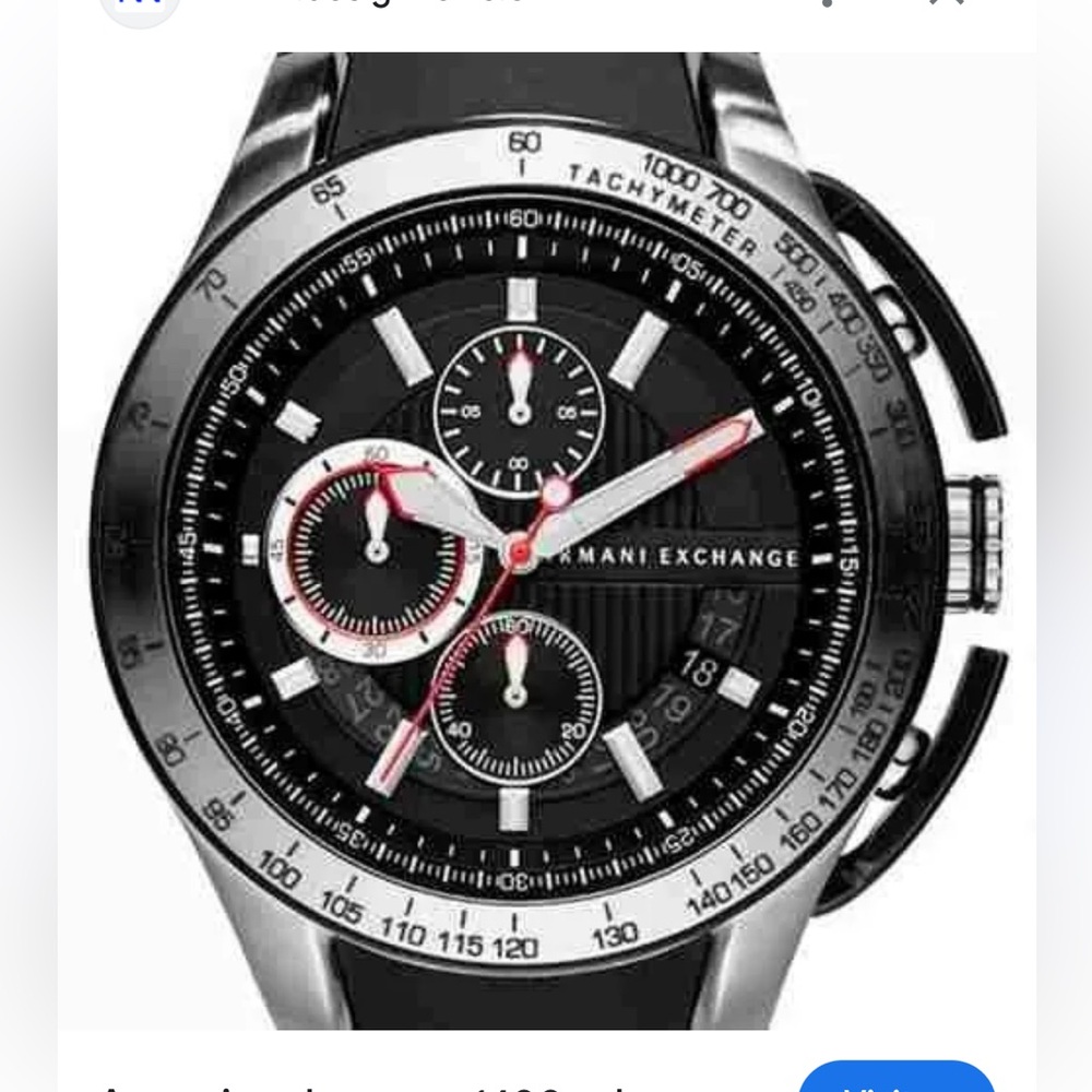 Emporio Armani Black and Silver Chronograph Watch